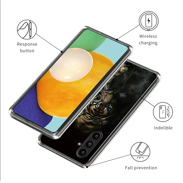 Für Samsung Galaxy A14 4G / 5G Handyhülle Slim Pattern Bedruckt TPU Cover - Tiger