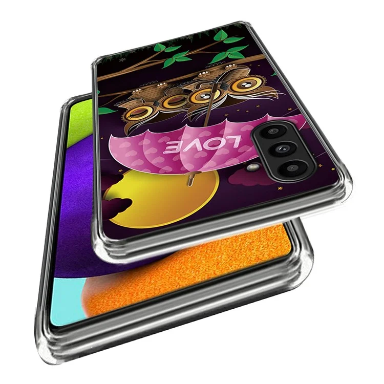 For Samsung Galaxy A14 4G  / 5G Phone Case Slim Pattern Printed TPU Cover - Owl Couple