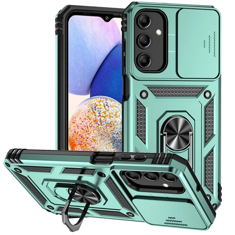 For Samsung Galaxy A15 5G Phone Case with Slide Camera Cover Military Grade Drop Protection - Green