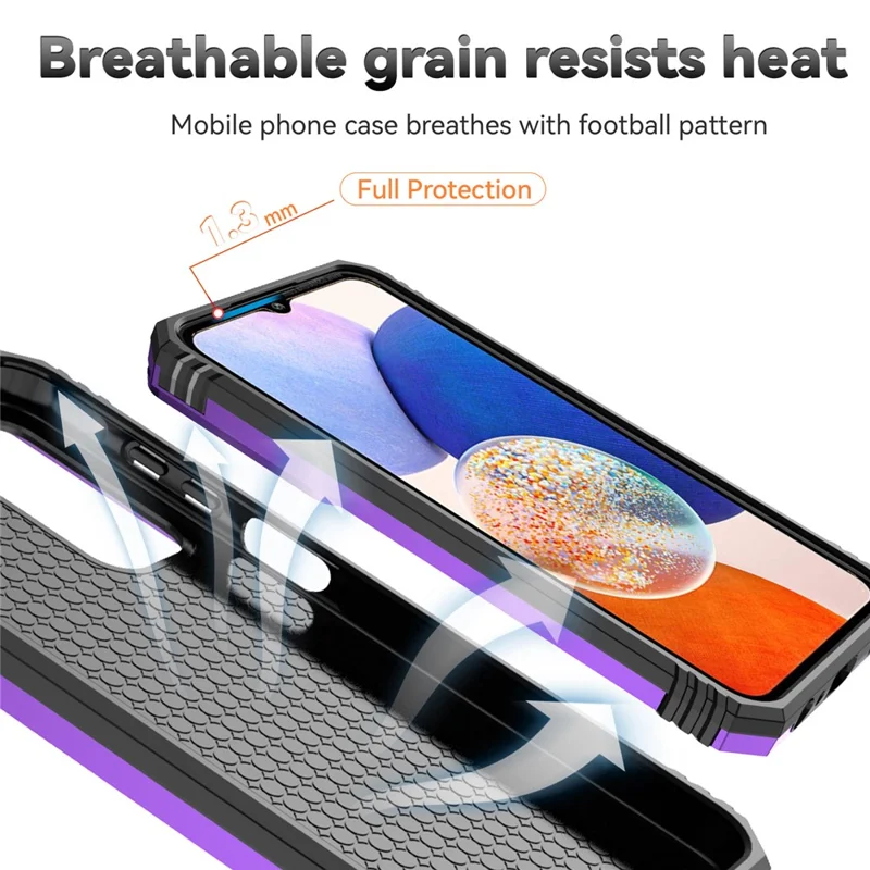 For Samsung Galaxy A15 5G Phone Case with Slide Camera Cover Military Grade Drop Protection - Purple