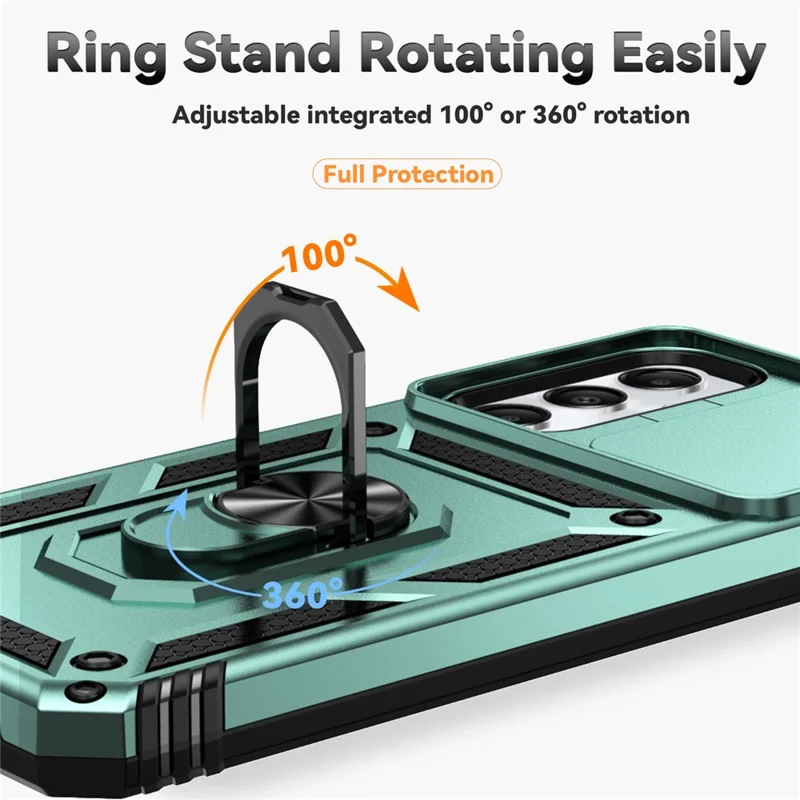 For Samsung Galaxy A05s 4G Armour Case Ring Holder Kickstand Protective Phone Cover - Green