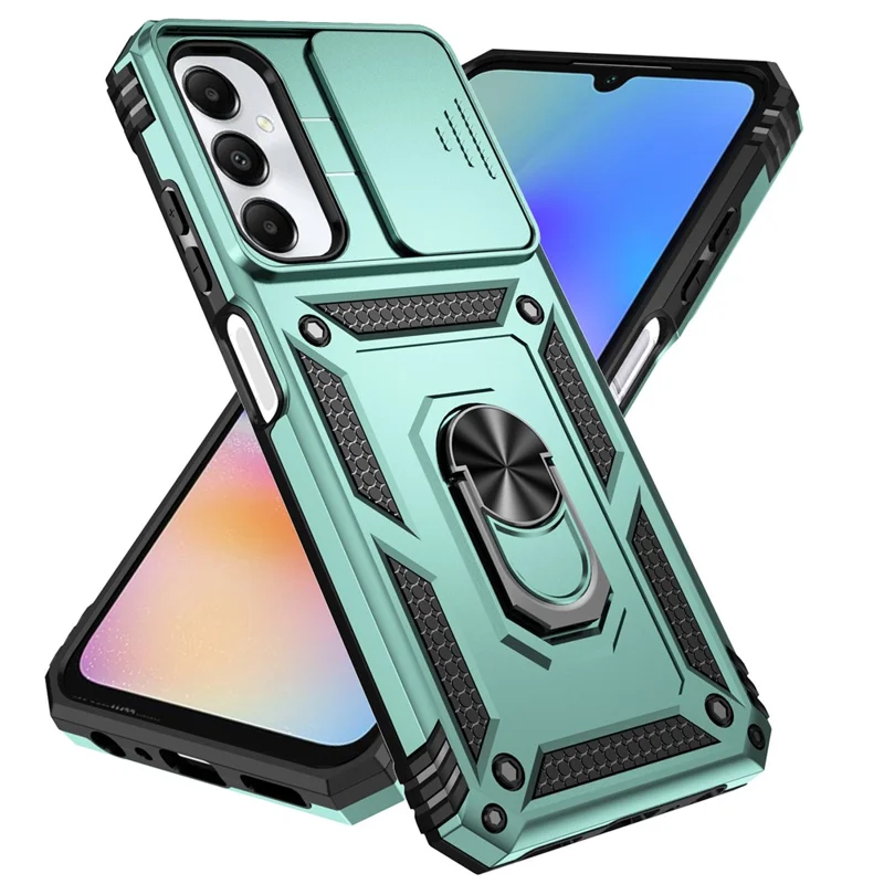 For Samsung Galaxy A05s 4G Armour Case Ring Holder Kickstand Protective Phone Cover - Green