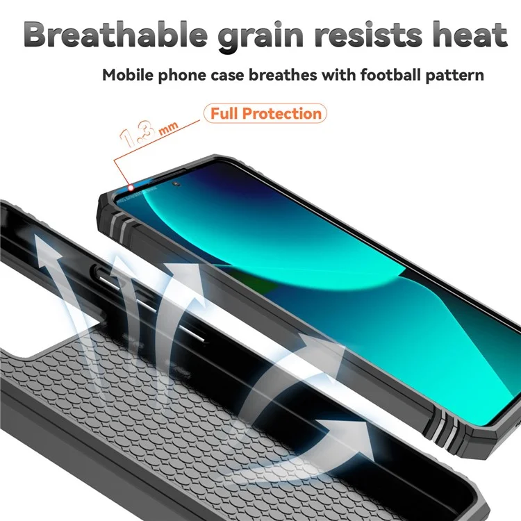 For Xiaomi 13T Pro / 13T / Redmi K60 Ultra Phone Case Camera Protection Ring Kickstand Cover - Black