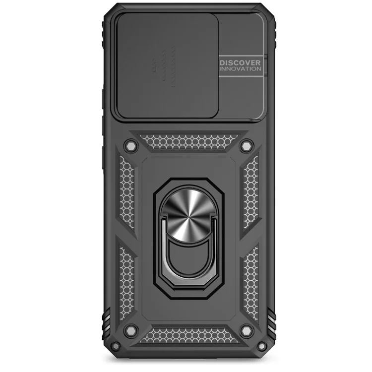 For Xiaomi 13T Pro / 13T / Redmi K60 Ultra Phone Case Camera Protection Ring Kickstand Cover - Black