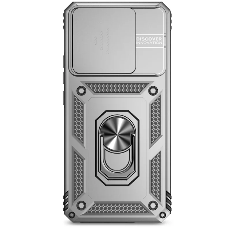 For Xiaomi 13T Pro / 13T / Redmi K60 Ultra Phone Case Camera Protection Ring Kickstand Cover - Silver