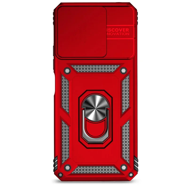 For Xiaomi Redmi 12 4G / 5G (Global) / Poco M6 Pro 5G Phone Case with Slide Camera Cover Anti-Scratch - Red
