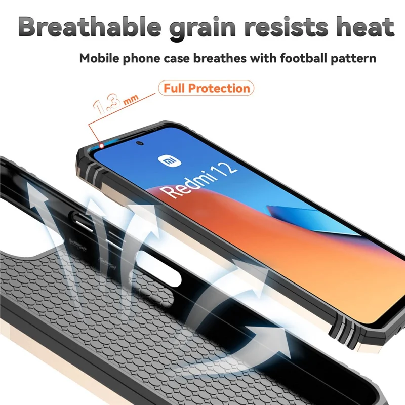 For Xiaomi Redmi 12 4G / 5G (Global) / Poco M6 Pro 5G Phone Case with Slide Camera Cover Anti-Scratch - Gold