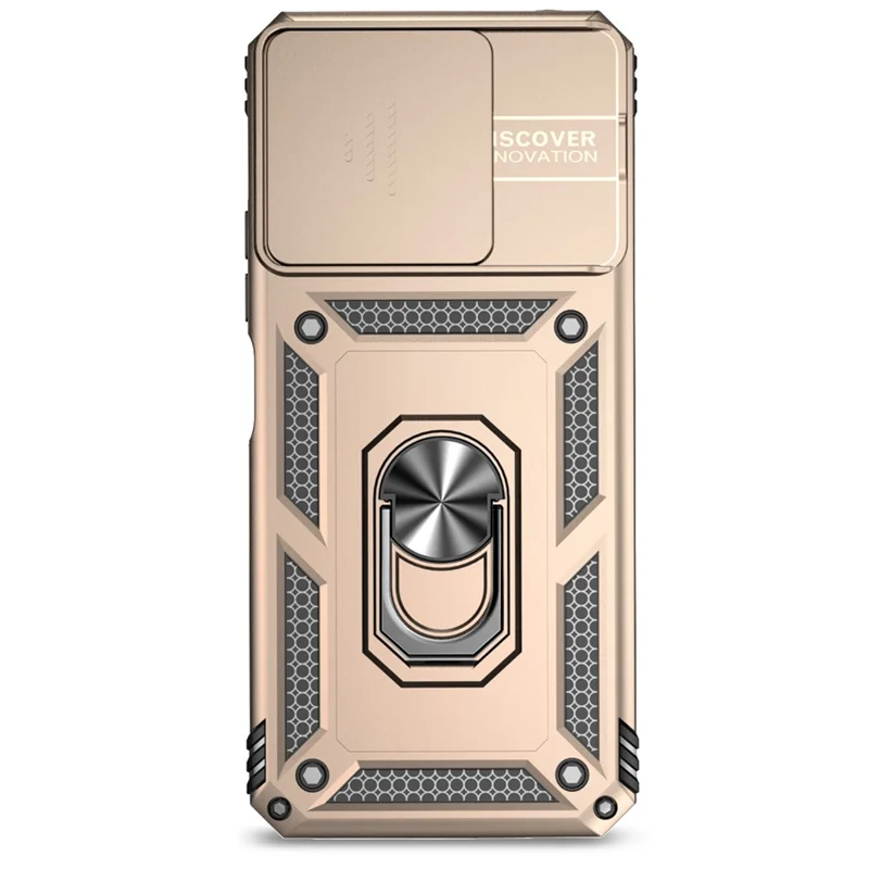 For Xiaomi Redmi 12 4G / 5G (Global) / Poco M6 Pro 5G Phone Case with Slide Camera Cover Anti-Scratch - Gold