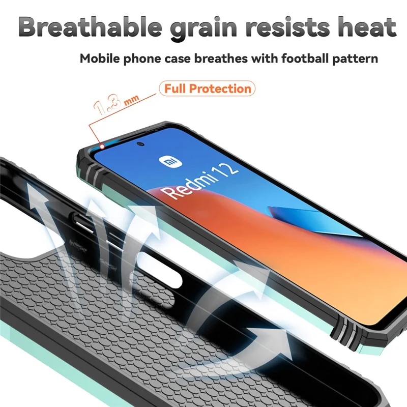 For Xiaomi Redmi 12 4G / 5G (Global) / Poco M6 Pro 5G Phone Case with Slide Camera Cover Anti-Scratch - Green