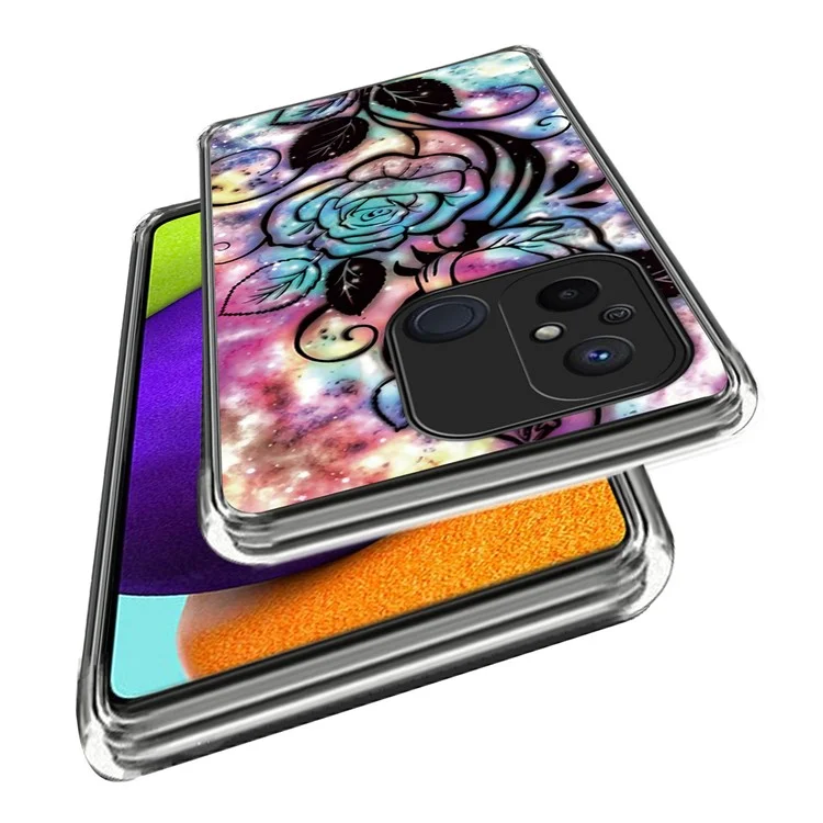 Per Xiaomi Redmi 12C 4G Cover a Motivi in TPU Morbido Antigraffio - Dream Rose