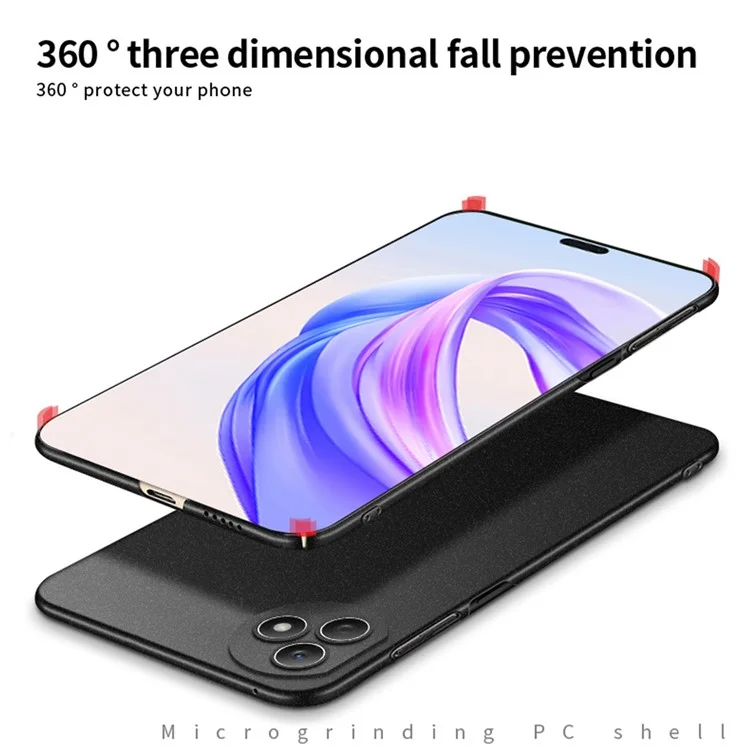 MOFI Escudo Serie Mate para Honor X50i+ 5G Funda de teléfono dura de PC Antiarañazos - Negro 