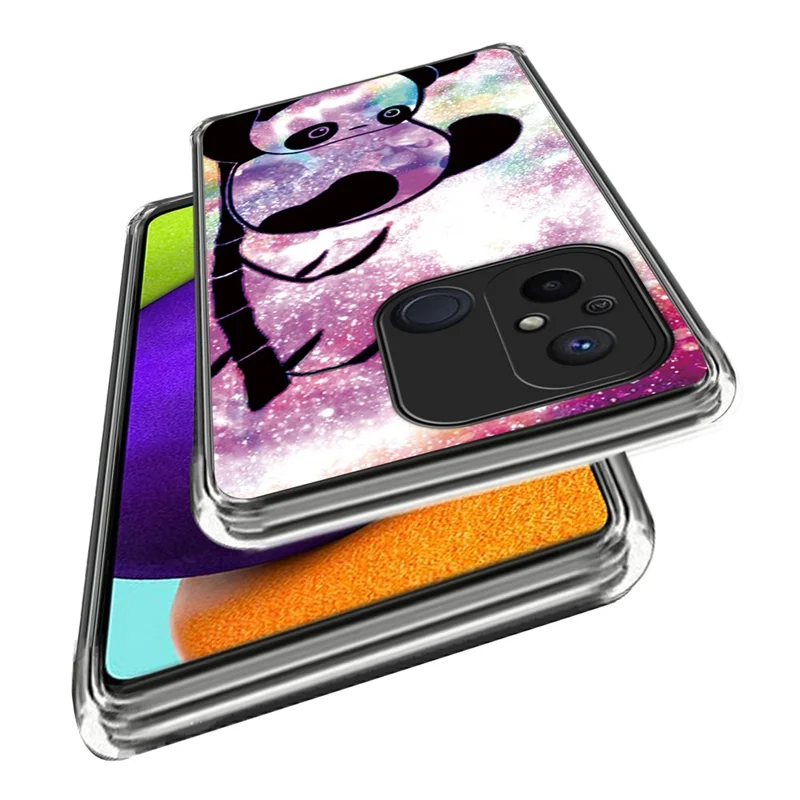 For Xiaomi Redmi 12C 4G Pattern IMD Phone Case Shockproof Protective TPU Back Cover - Cute Panda