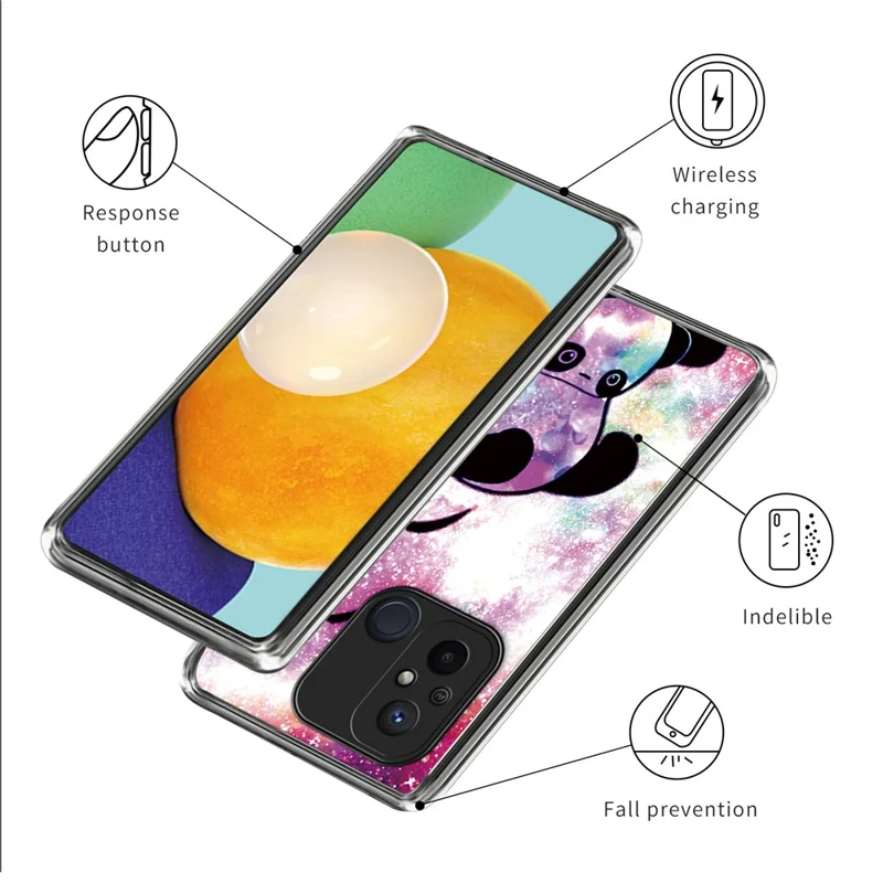 For Xiaomi Redmi 12C 4G Pattern IMD Phone Case Shockproof Protective TPU Back Cover - Cute Panda