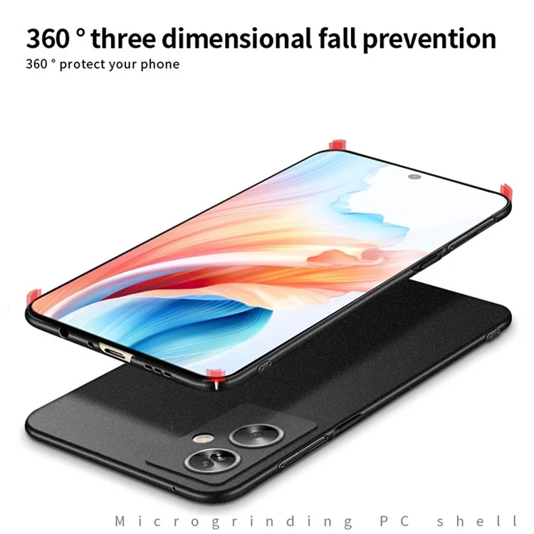 MOFI Shield Matte Series for Oppo A2 5G / A79 5G PC Phone Case Protective Cover - Black