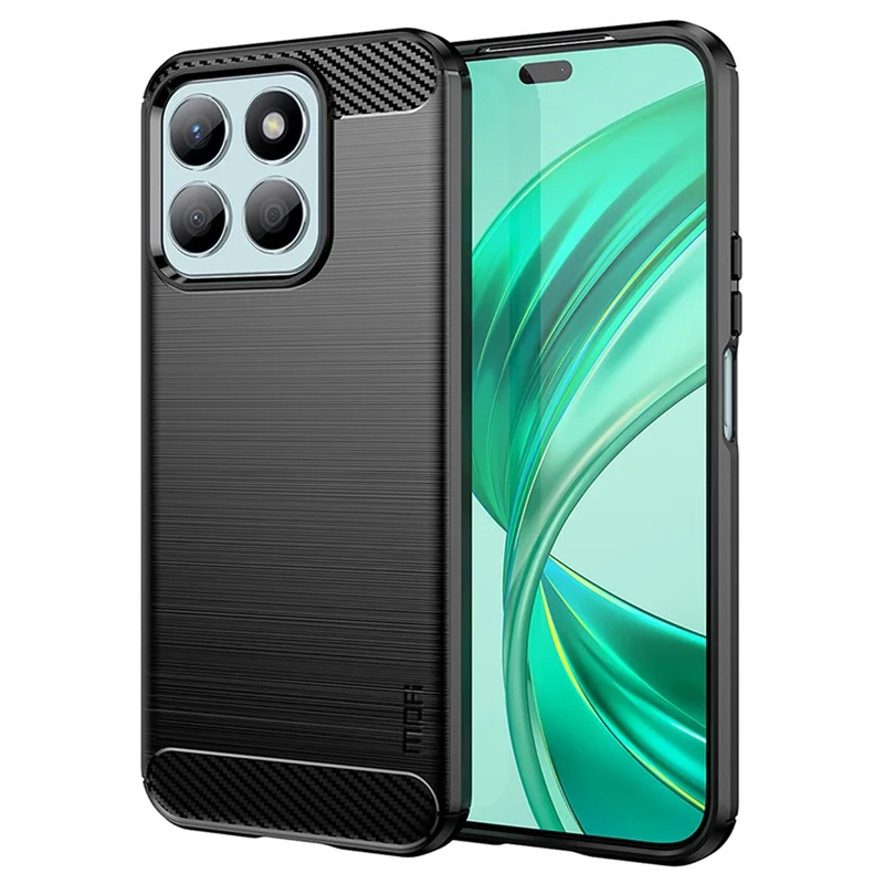 MOFI JK TPU Series-1 Para Case de telefone Honor X8b 4G - Textura de fibra de carbono Capa TPU macia - Preto