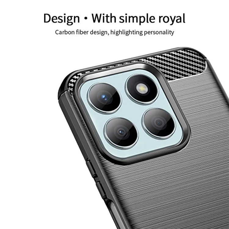 MOFI JK TPU Series-1 Para Case de telefone Honor X8b 4G - Textura de fibra de carbono Capa TPU macia - Preto
