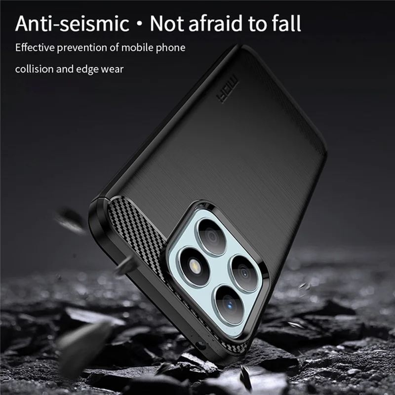 MOFI JK TPU Series-1 Para Case de telefone Honor X8b 4G - Textura de fibra de carbono Capa TPU macia - Preto