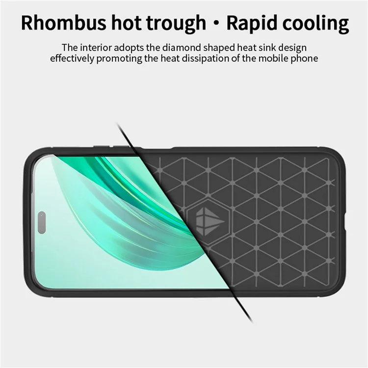 MOFI JK TPU Series-1 Para Case de telefone Honor X8b 4G - Textura de fibra de carbono Capa TPU macia - Preto