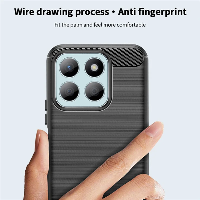 MOFI JK TPU Series-1 Para Case de telefone Honor X8b 4G - Textura de fibra de carbono Capa TPU macia - Preto