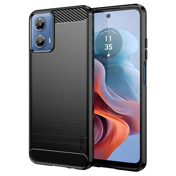 MOFI JK TPU Series-1 Para Motorola Moto G45 5G / G34 5G TPU Case Textura de Fibra de Carbono - Preto