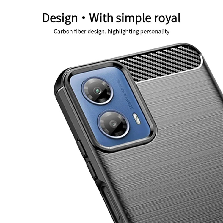 MOFI JK TPU Series-1 Para Motorola Moto G45 5G / G34 5G TPU Case Textura de Fibra de Carbono - Preto