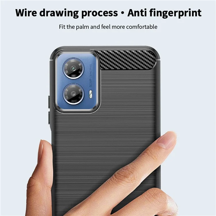 MOFI JK TPU Series-1 Para Motorola Moto G45 5G / G34 5G TPU Case Textura de Fibra de Carbono - Preto