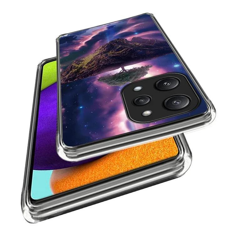 For Xiaomi Redmi 12 5G (Global) Phone Case Pattern Design Flexible TPU Shockproof Shell - Aurora Night
