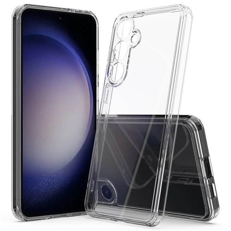 Para Samsung Galaxy A55 5G Funda Transparente Acrílico+TPU Anticaídas Funda de Teléfono