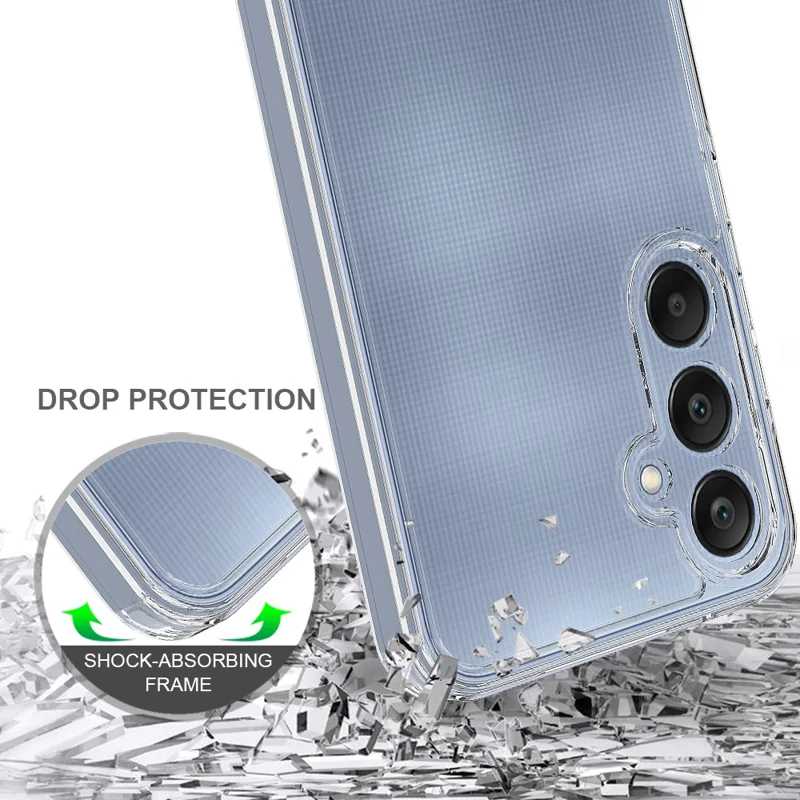 Para Samsung Galaxy A35 5G Clear Phone Cover Acrylic+TPU Case Anti-scratch
