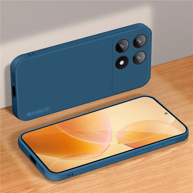 PINWUYO JK Touching Series para Xiaomi Redmi K70E 5G / Poco X6 Pro 5G Carcasa Cubierta Trasera de TPU Suave Anti-arañazos - Azul Marino