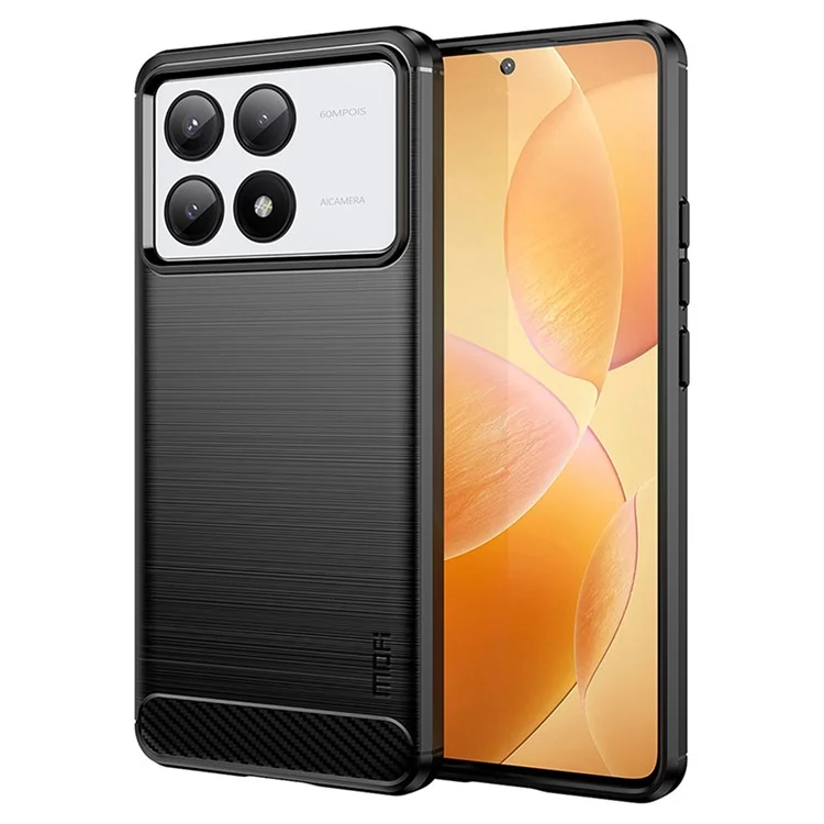 MOFI JK TPU Series-1 For Xiaomi Redmi K70E 5G / Poco X6 Pro 5G Phone Cover Brushed Design TPU Phone Case - Black