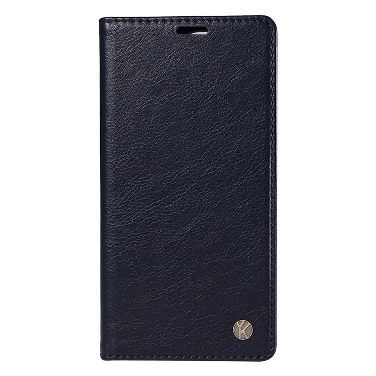 YIKATU YK-006 For Oppo Reno11 5G (Global) Cell Phone Case Litchi Texture PU Leather Stand Wallet Cover - Navy Blue