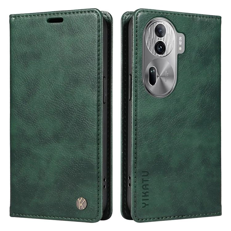 YIKATU YK-006 Для Oppo Reno11 Pro 5G (глобальная версия) Чехол с магнитным автоматическим закрытием, кожаный бумажник, чехол для телефона - зеленый