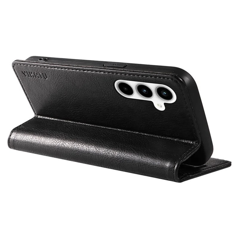 YIKATU YK-006 til Samsung Galaxy A35 5G Mobiltelefon Case Faldsikkert PU Læder+TPU Wallet Cover - Sort