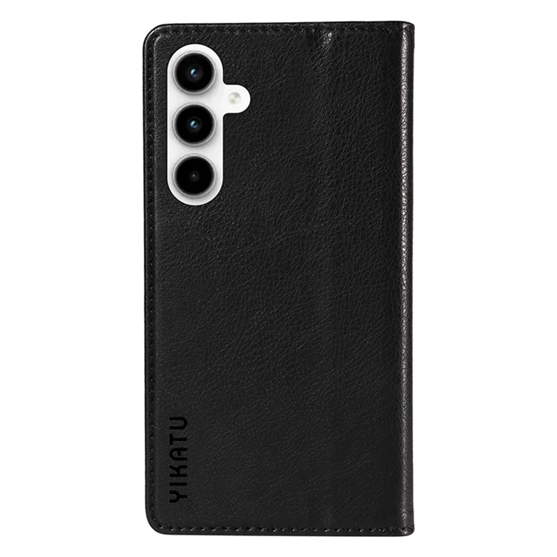YIKATU YK-006 til Samsung Galaxy A35 5G Mobiltelefon Case Faldsikkert PU Læder+TPU Wallet Cover - Sort