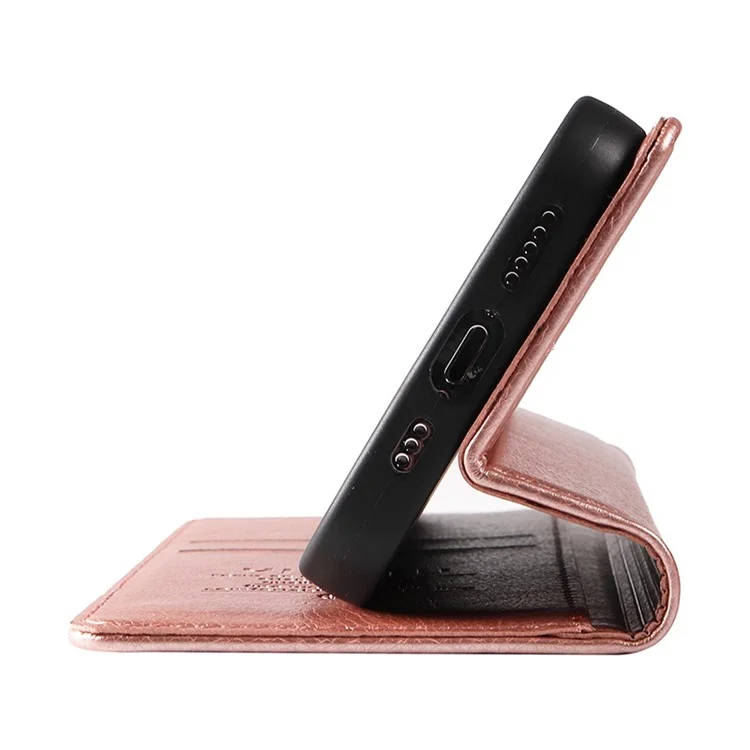 YIKATU YK-006 für vivo Y17s 4G Smartphone-Hülle, PU-Leder+TPU, Litschitextur, stoßfest, Brieftasche - Roségold