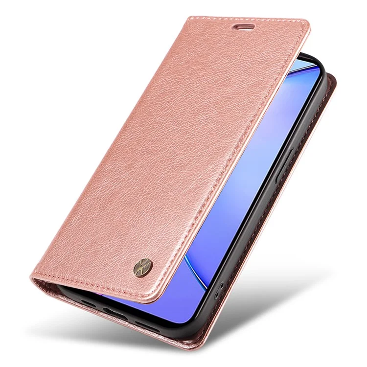 YIKATU YK-006 für vivo Y17s 4G Smartphone-Hülle, PU-Leder+TPU, Litschitextur, stoßfest, Brieftasche - Roségold