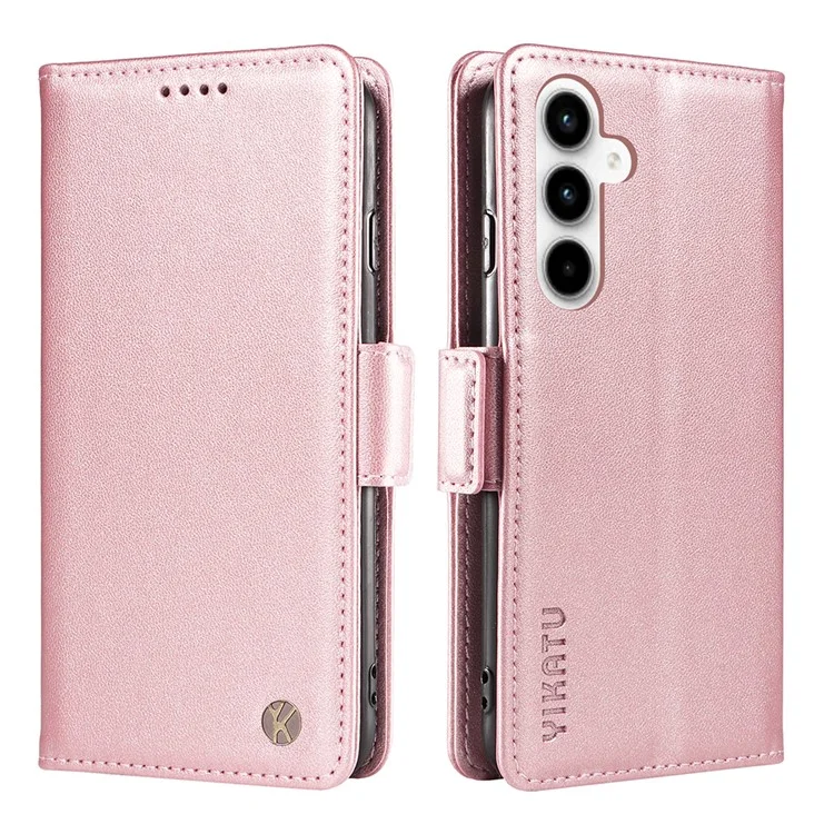 YIKATU YK-003 pour Samsung Galaxy A35 5G Étui en cuir portefeuille Housse de téléphone - Or rose