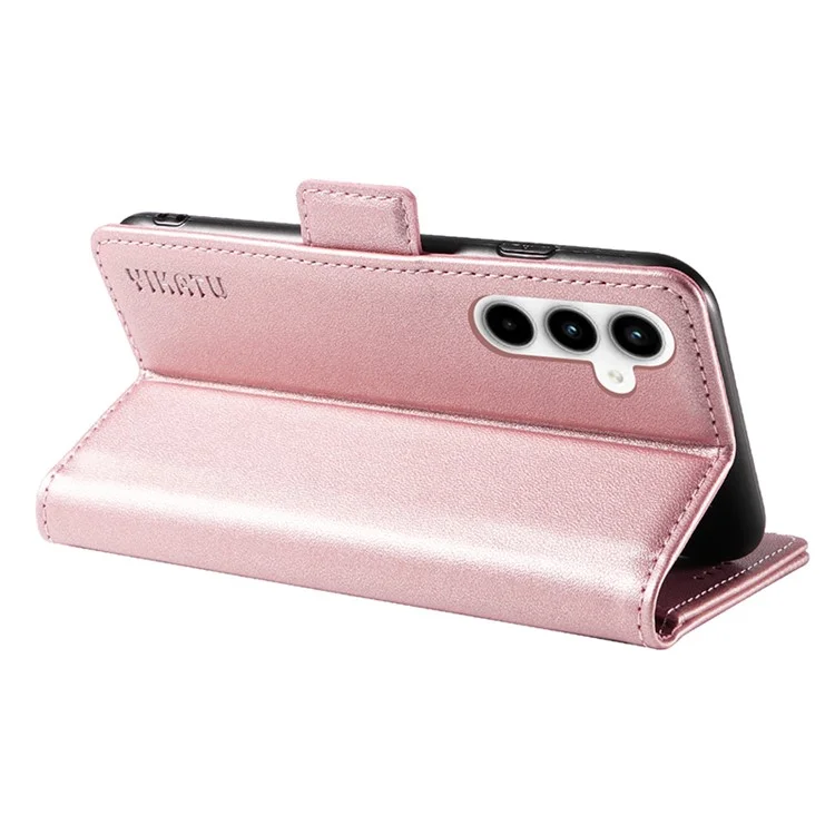YIKATU YK-003 pour Samsung Galaxy A35 5G Étui en cuir portefeuille Housse de téléphone - Or rose