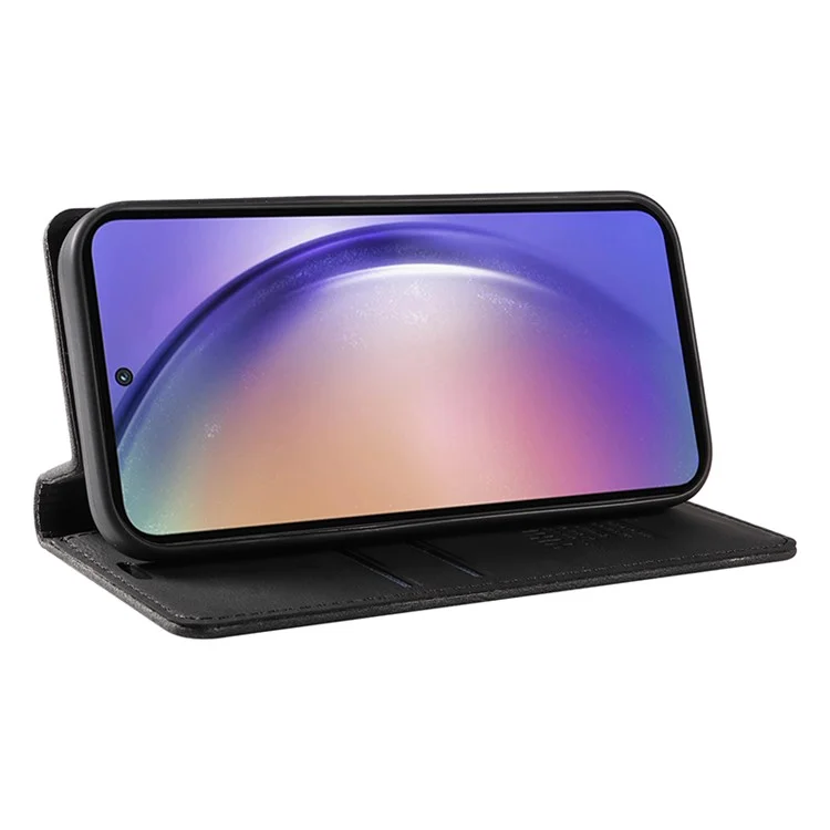 YIKATU YK-004 für Samsung Galaxy A55 5G Hülle Starke Magnetische PU-Leder Handyhülle - Schwarz