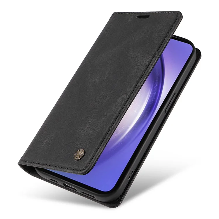 YIKATU YK-004 für Samsung Galaxy A55 5G Hülle Starke Magnetische PU-Leder Handyhülle - Schwarz