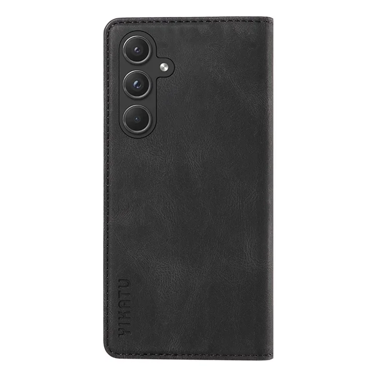YIKATU YK-004 für Samsung Galaxy A55 5G Hülle Starke Magnetische PU-Leder Handyhülle - Schwarz