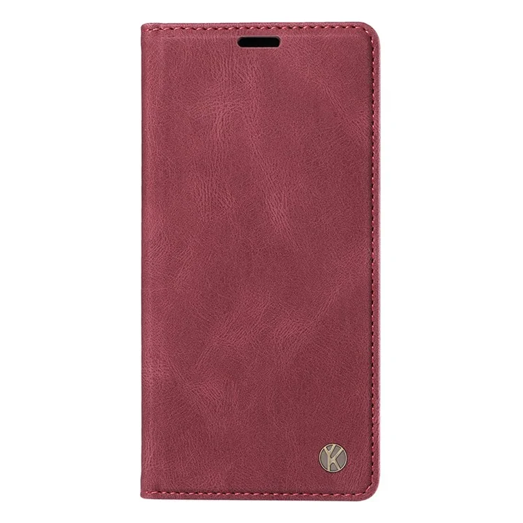 YIKATU YK-004 For Samsung Galaxy A35 5G Strong Magnetic Case PU Leather Wallet Cover - Wine Red