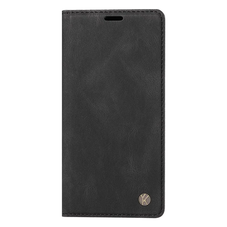 YIKATU YK-004 für Motorola Edge 40 Neo 5G Magnetische Hülle Skin-Touch-Leder Standfuß Wallet Phone Cover - Schwarz