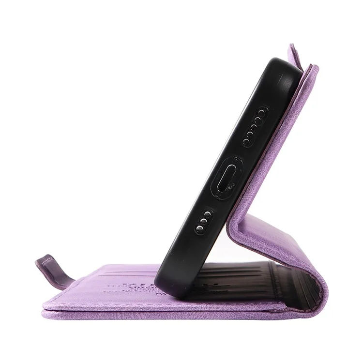 YIKATU YK-005 For Samsung Galaxy A35 5G Phone Cover Skin-touch PU Leather Stand Case - Purple