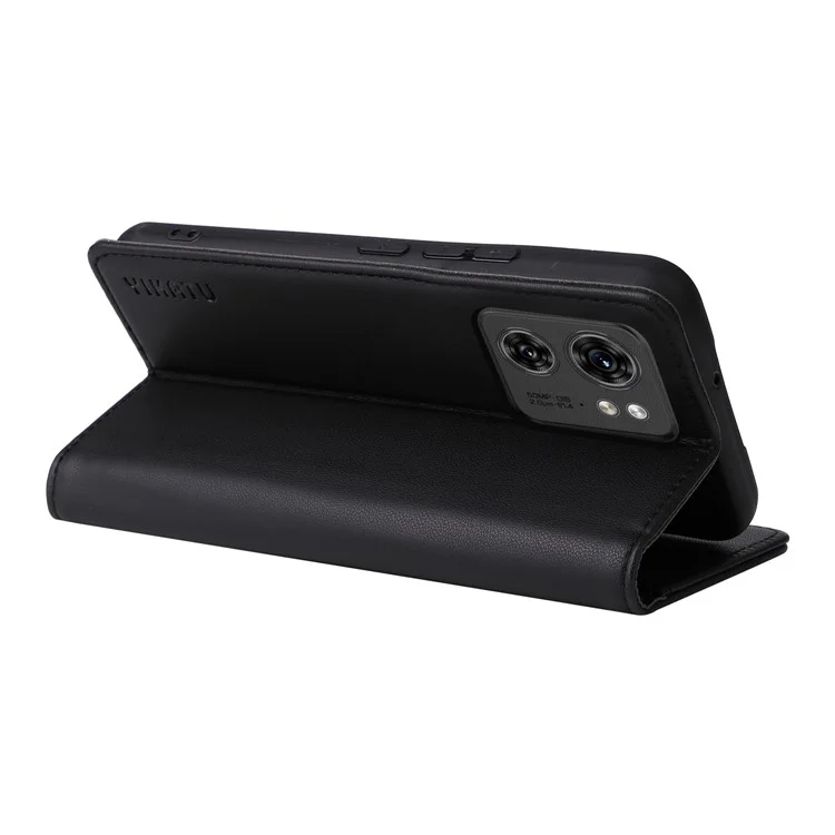 YIKATU YK-001 Funda de Piel para Motorola Edge 40 5G, Billetera Automática con Cierre Magnético - Negro