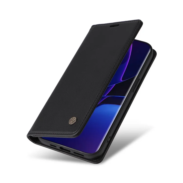 YIKATU YK-001 Funda de Piel para Motorola Edge 40 5G, Billetera Automática con Cierre Magnético - Negro