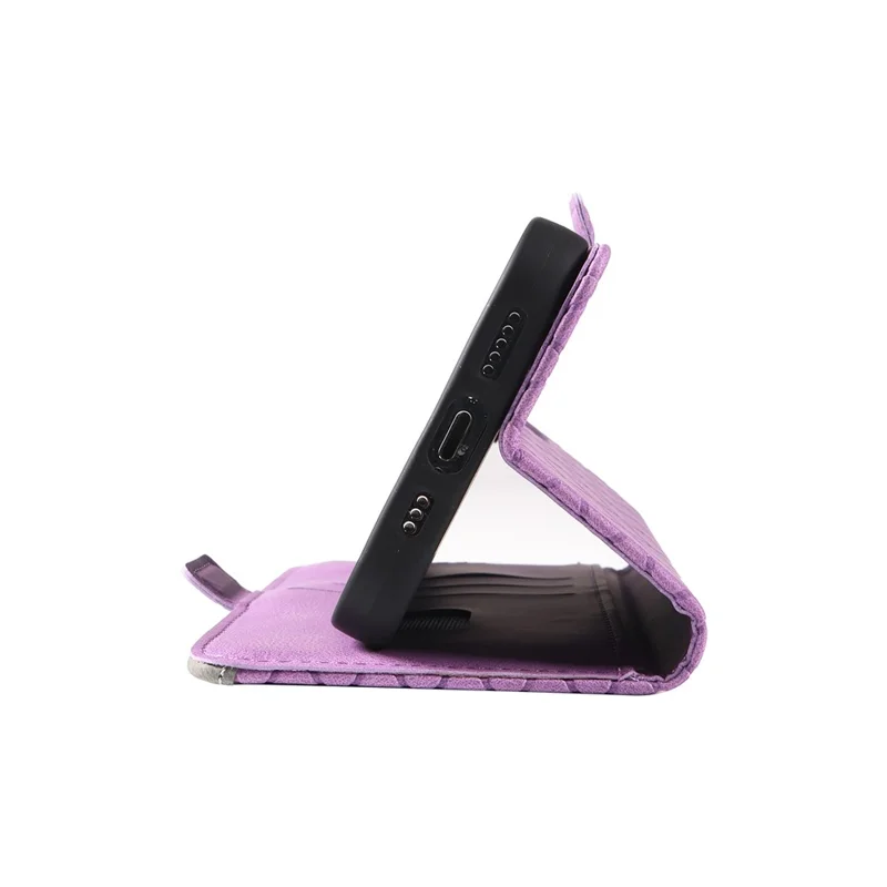 Für Oppo Reno11 5G Telefonhülle Rhombus Eingeprägter Flip Ständer Cover - Helles Lila