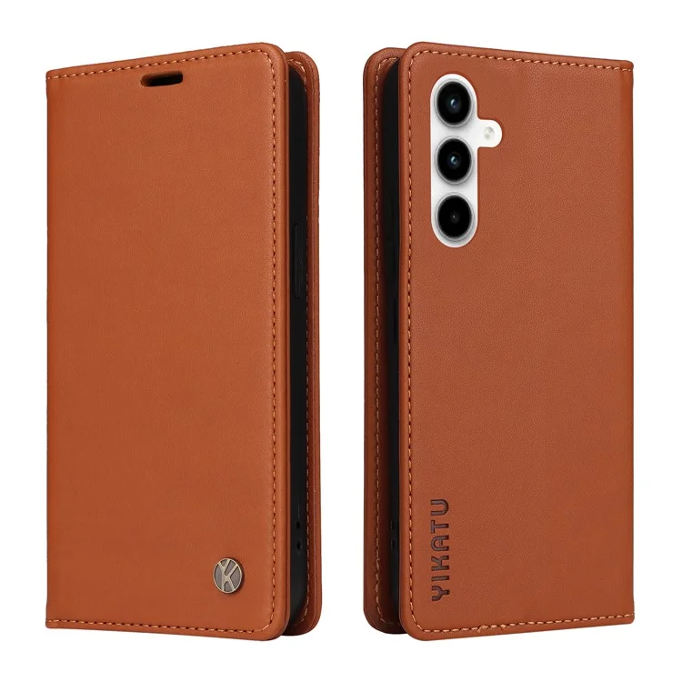 Étui YIKATU YK-001 pour Samsung Galaxy A35 5G Fermeture magnétique automatique Housse en cuir - Marron