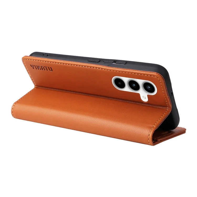 Étui YIKATU YK-001 pour Samsung Galaxy A35 5G Fermeture magnétique automatique Housse en cuir - Marron